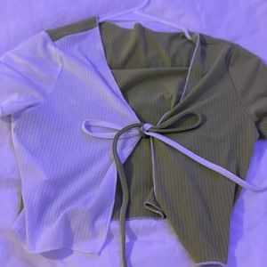 Cute Green string Crop